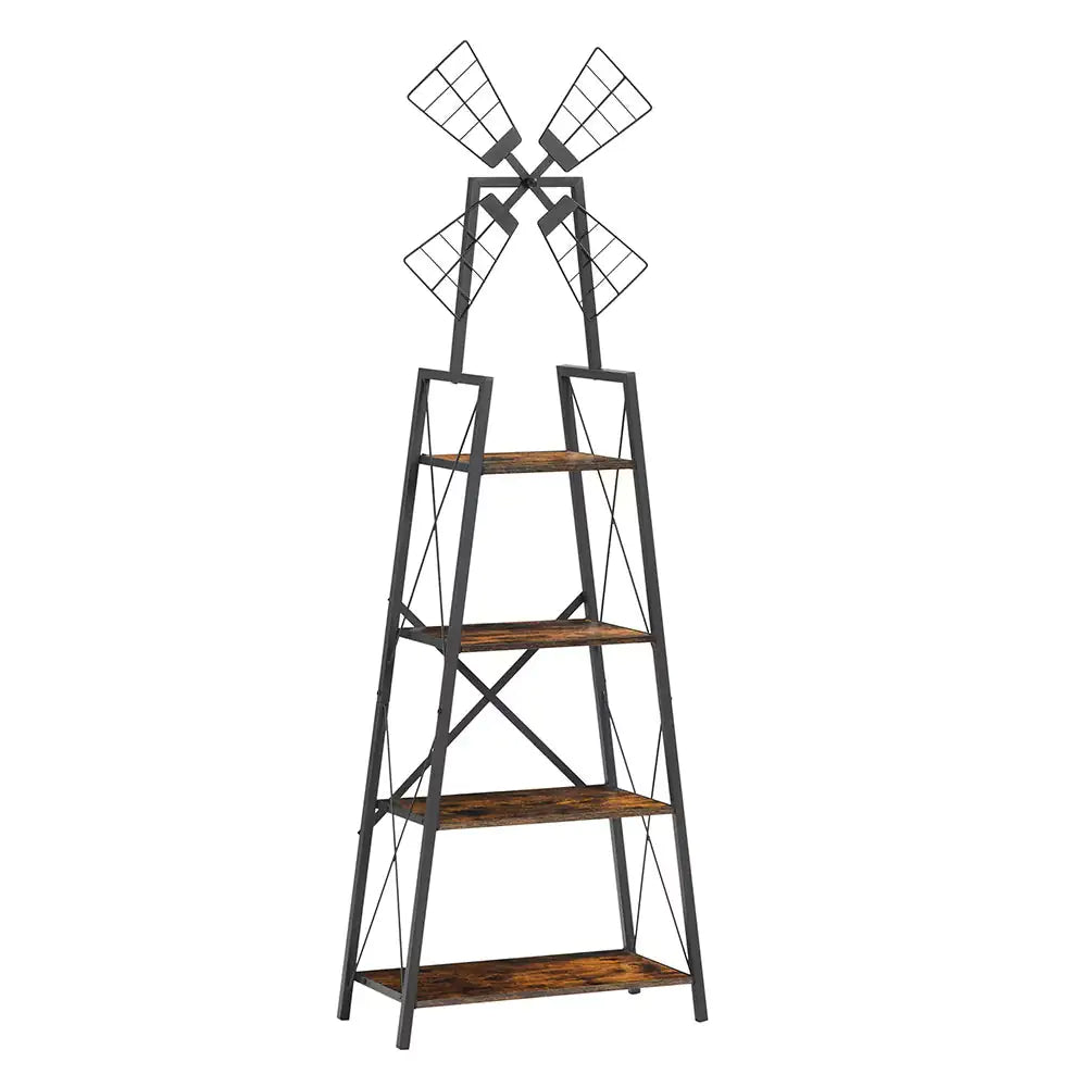 4-Tier Bookshelf,Display Storage Shelves With Metal Frame,