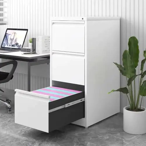 3 Drawer File Cabinet With Lock Metal Vertical File Storage Cabinet