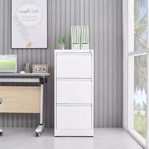 3 Drawer File Cabinet With Lock Metal Vertical File Storage Cabinet